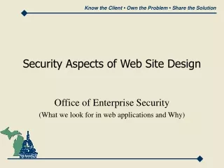 Security Aspects of Web Site Design