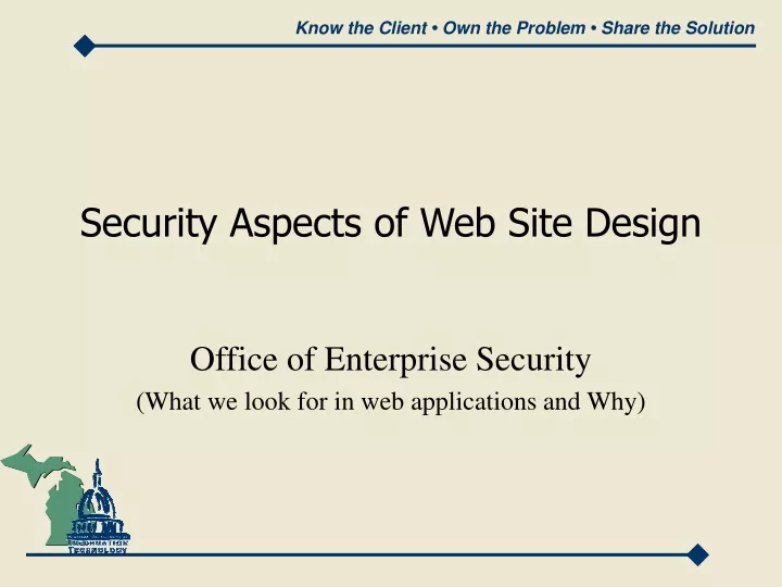 security aspects of web site design