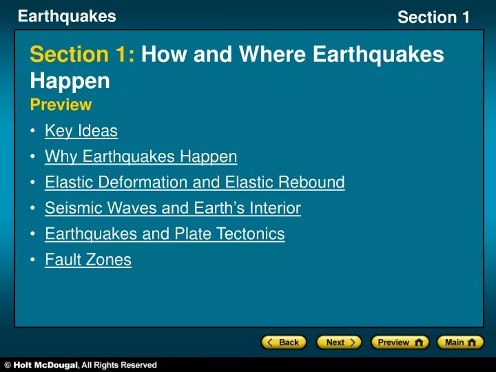 section 1 how and where earthquakes happen