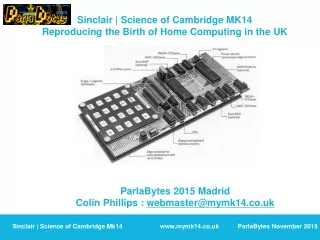 Sinclair | Science of Cambridge MK14 Reproducing the Birth of Home Computing in the UK