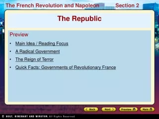 Preview Main Idea / Reading Focus A Radical Government The Reign of Terror