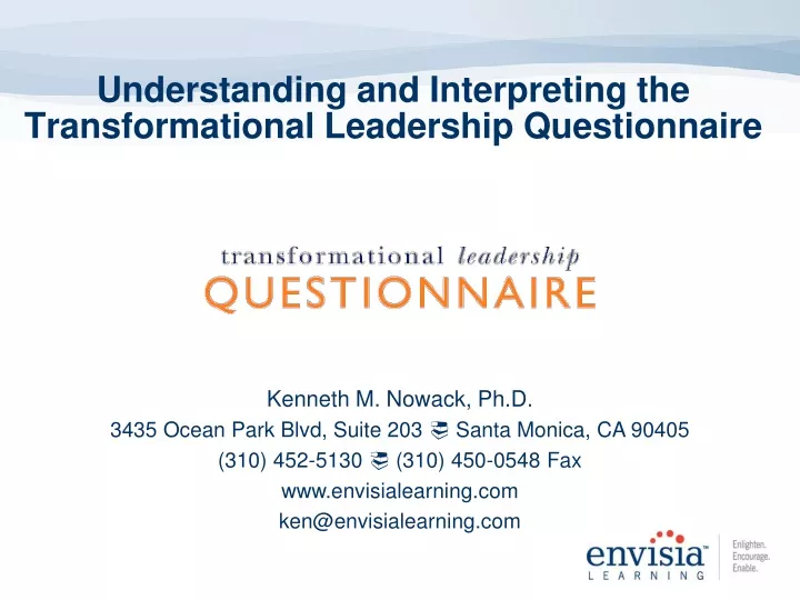 understanding and interpreting the transformational leadership questionnaire