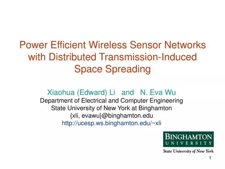 power efficient wireless sensor networks with distributed transmission induced space spreading
