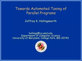 Towards Automated Tuning of  Parallel Programs