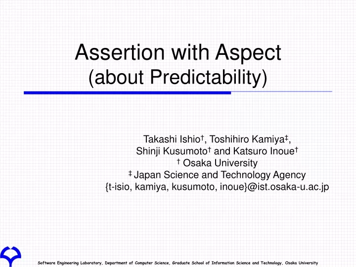 assertion with aspect about predictability