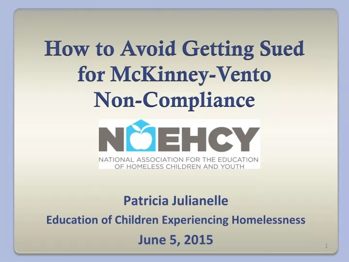 patricia julianelle education of children experiencing homelessness june 5 2015
