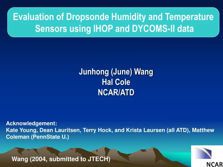evaluation of dropsonde humidity and temperature