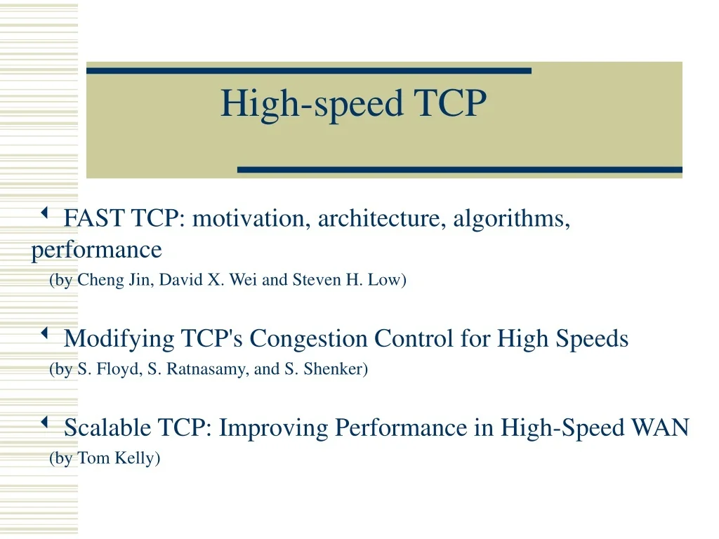 PPT - High-speed TCP PowerPoint Presentation, free download - ID:9616447