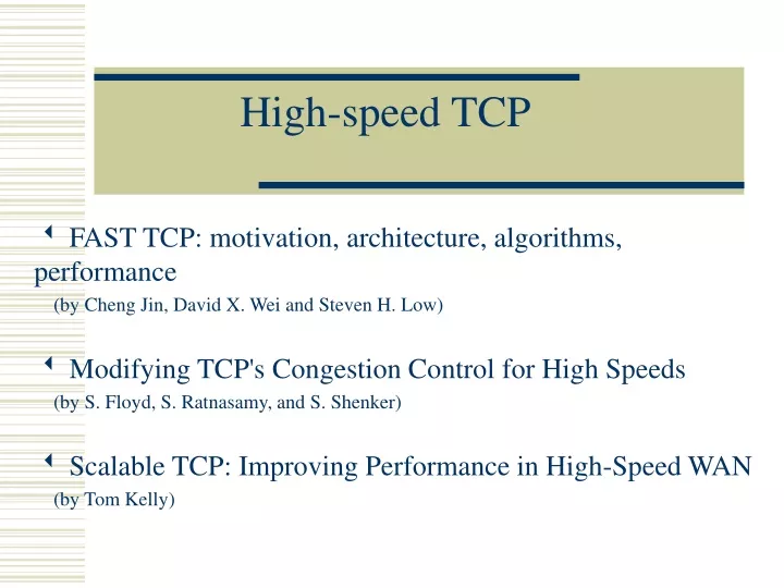 high speed tcp