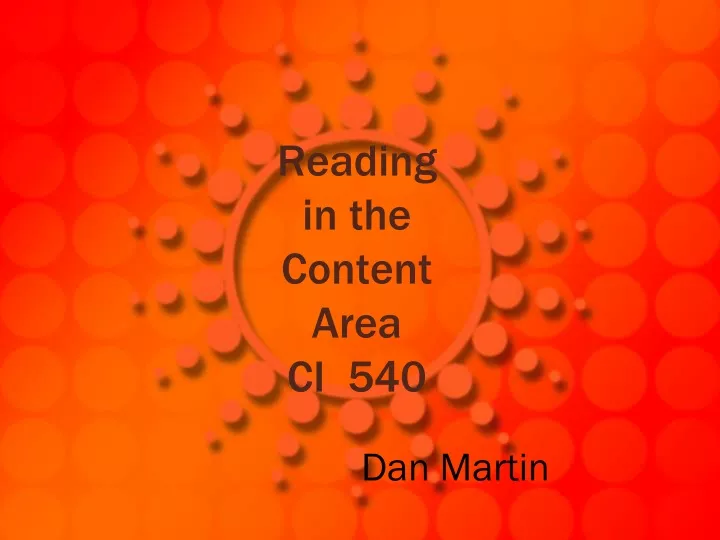 reading in the content area ci 540