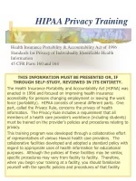 HIPAA Privacy Training - slide 1