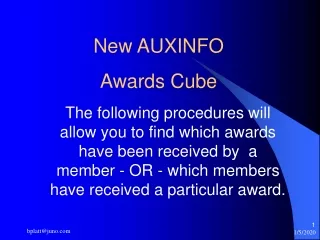 New AUXINFO Awards Cube