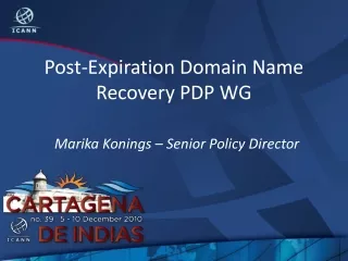 Post-Expiration Domain Name Recovery PDP WG