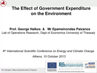 The Effect of Government Expenditure  on the Environment