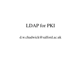 LDAP for PKI