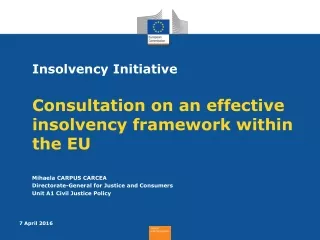 Insolvency Initiative Consultation on  an effective insolvency framework within the EU
