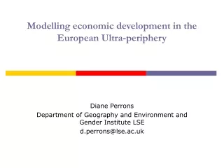 Modelling economic development in the European Ultra-periphery
