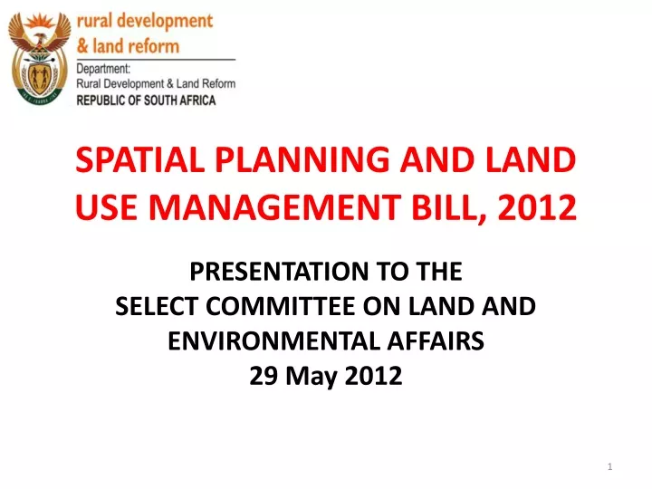 spatial planning and land use management bill 2012