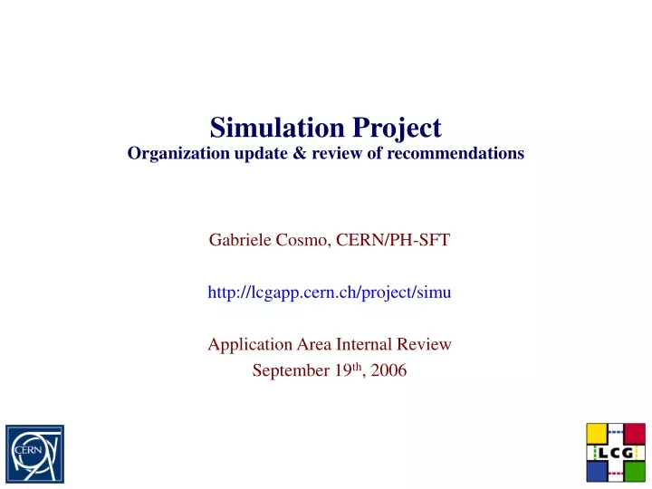 simulation project organization update review of recommendations