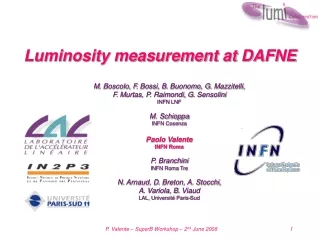 Luminosity measurement at DAFNE