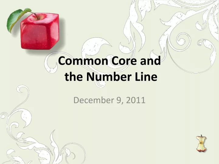 common core and the number line