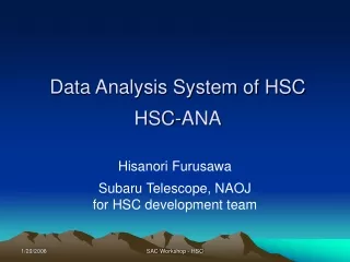 Data Analysis System of HSC HSC-ANA