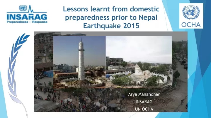 lessons learnt from domestic preparedness prior to nepal earthquake 2015