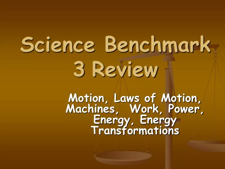science benchmark 3 review