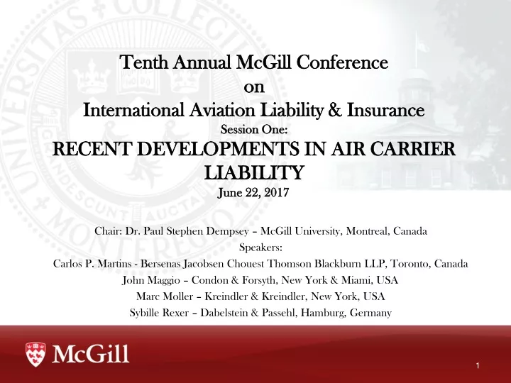 tenth annual mcgill conference on international