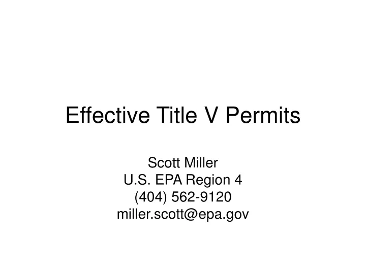 effective title v permits