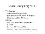 Parallel Computing at RIT - slide 1