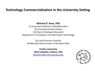 Technology Commercialization in the University Setting