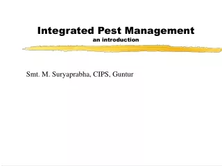 Integrated Pest Management an introduction