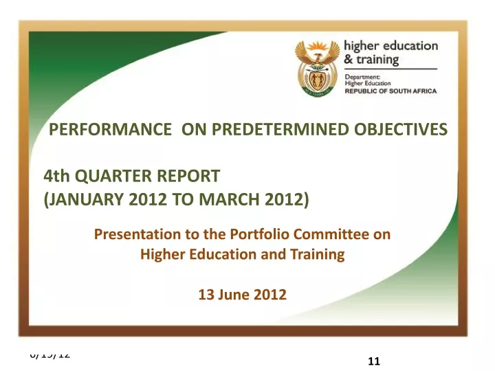 performance on predetermined objectives