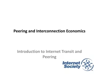 Peering and Interconnection Economics