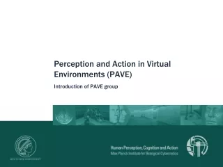 Perception and Action in Virtual Environments (PAVE) Introduction of PAVE group