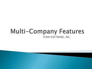 Multi-Company Features