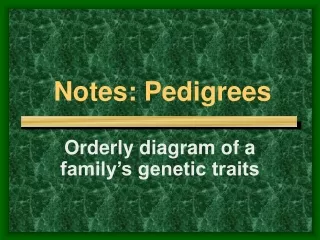 Notes: Pedigrees