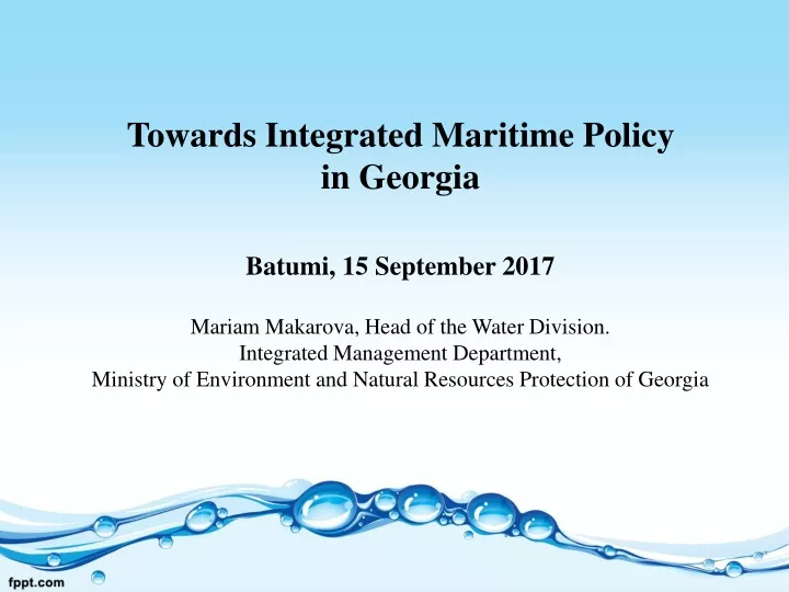 towards integrated maritime policy in georgia