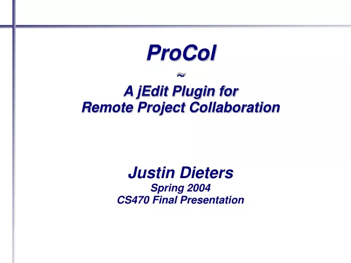 procol a jedit plugin for remote project