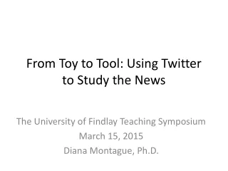 From Toy to Tool: Using Twitter to Study the News