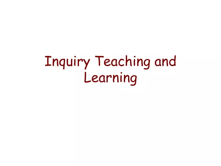 inquiry teaching and learning