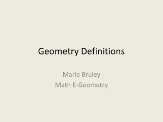 Geometry Definitions