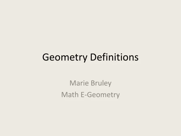 geometry definitions