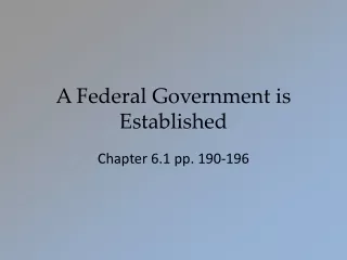 A Federal Government is Established