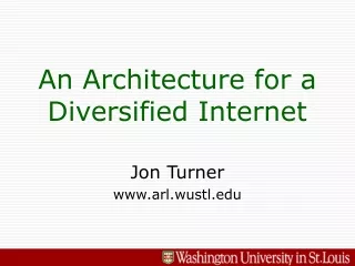 An Architecture for a Diversified Internet