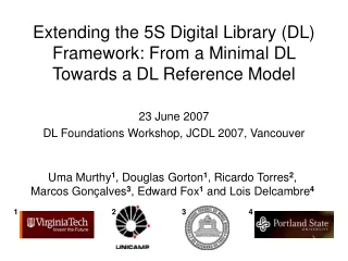 Extending the 5S Digital Library (DL) Framework: From a Minimal DL Towards a DL Reference Model
