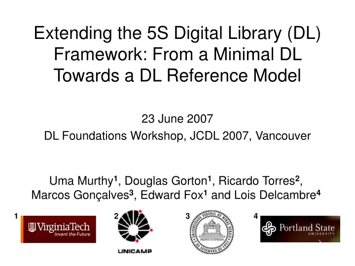 extending the 5s digital library dl framework from a minimal dl towards a dl reference model