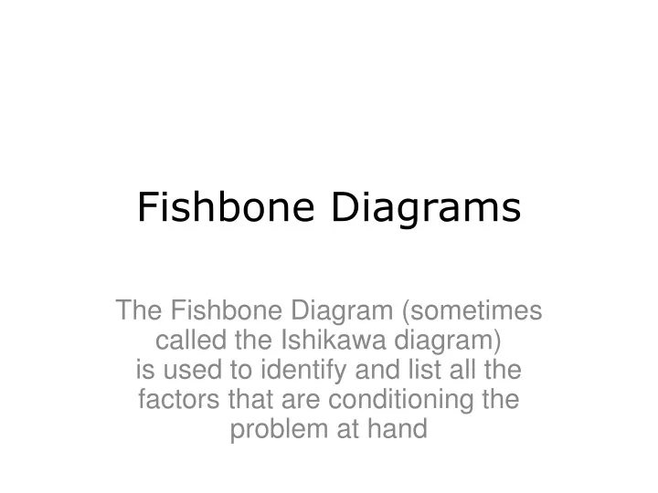 fishbone diagrams
