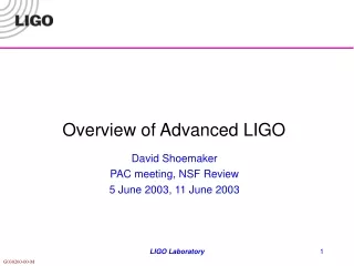 Overview of Advanced LIGO